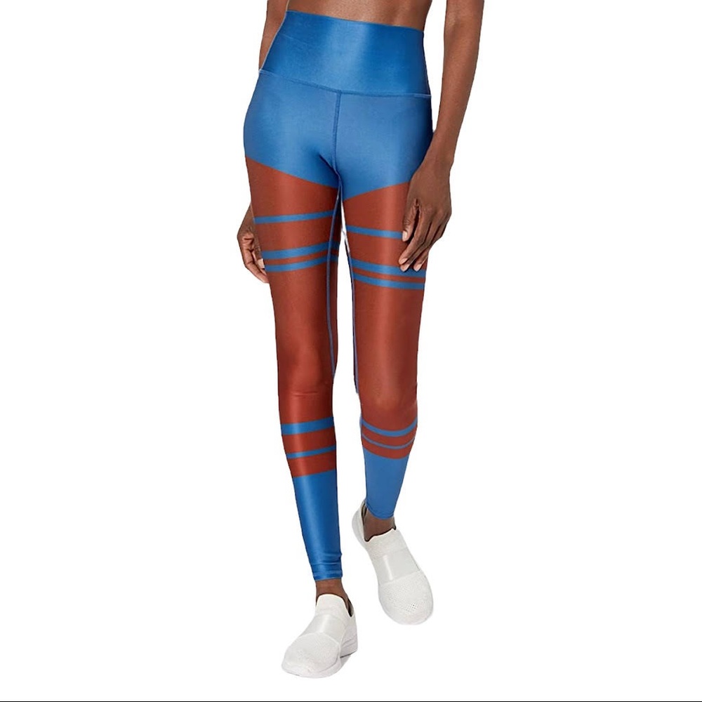 alo yoga high waist airlift airbrush legging in cobalt marathon